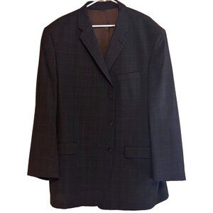 CALVIN KLEIN 3 Button Gray Sport Jacket - Mens Size 50L 100% Pure New Wool